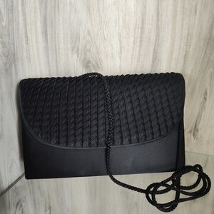 Chic Black Quilted Clutch with Chain Strap